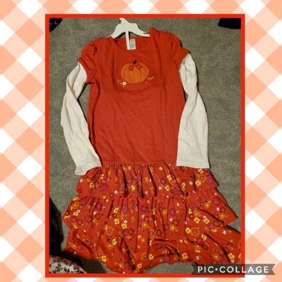 Gymboree 12 fall dress,tiered pumpkin
